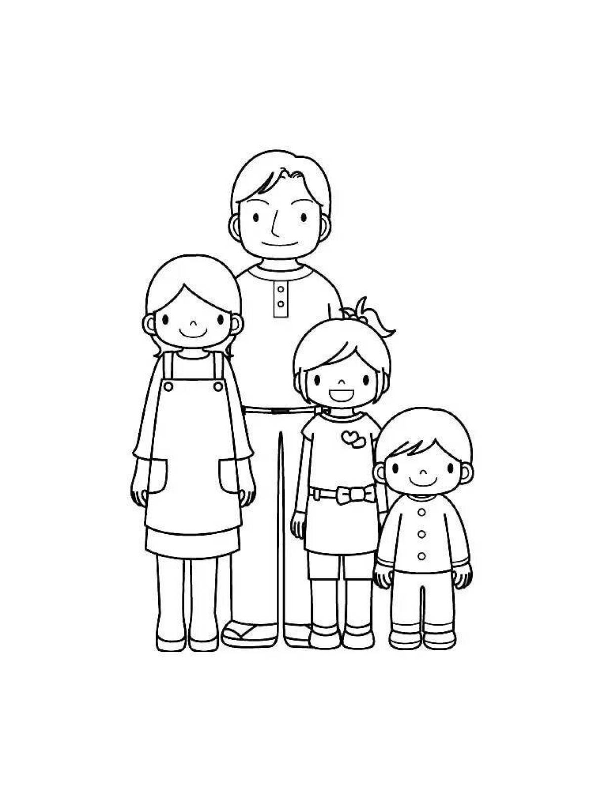 Playful coloring of a family of 4