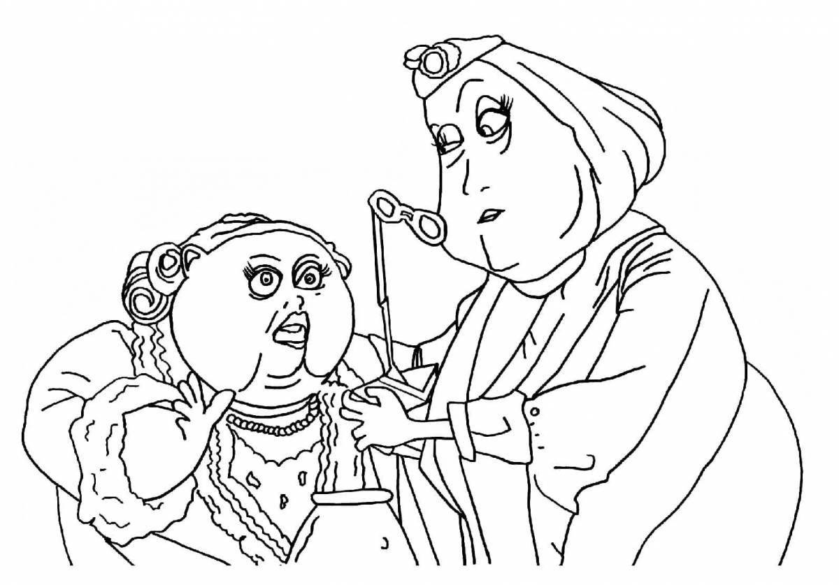Coraline's playful coloring page