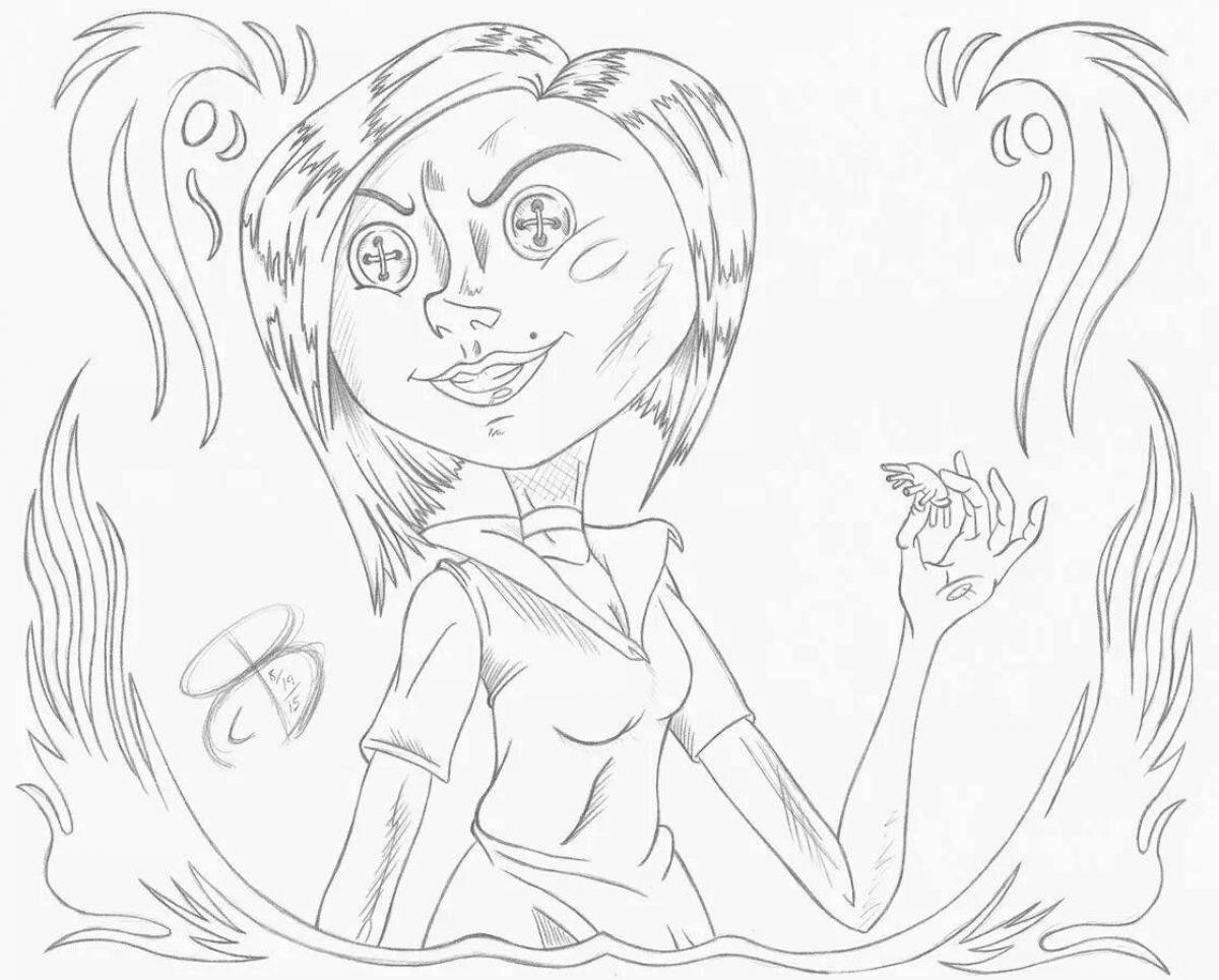 Coloring page charming coraline