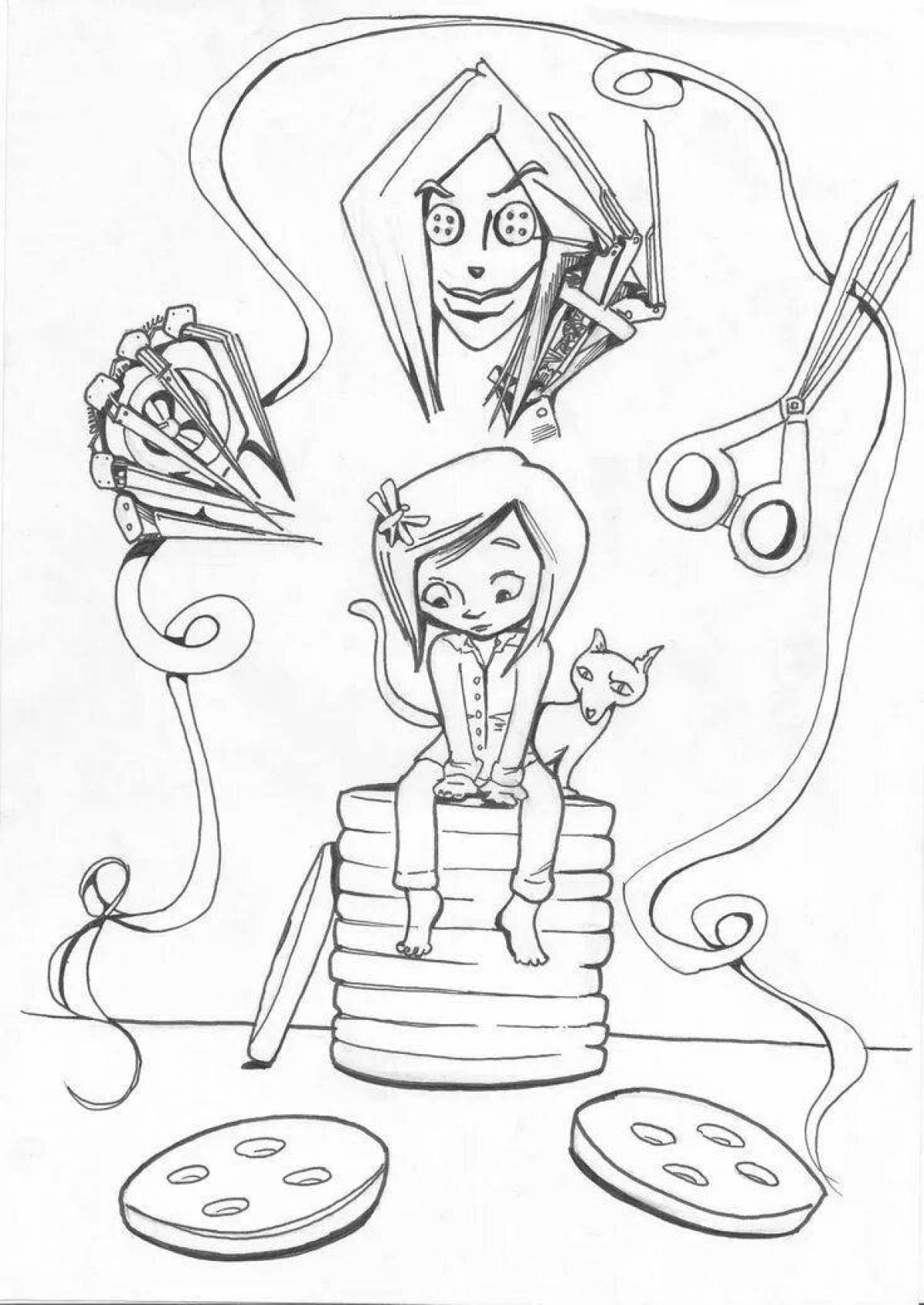 Animated Coraline Coloring Page