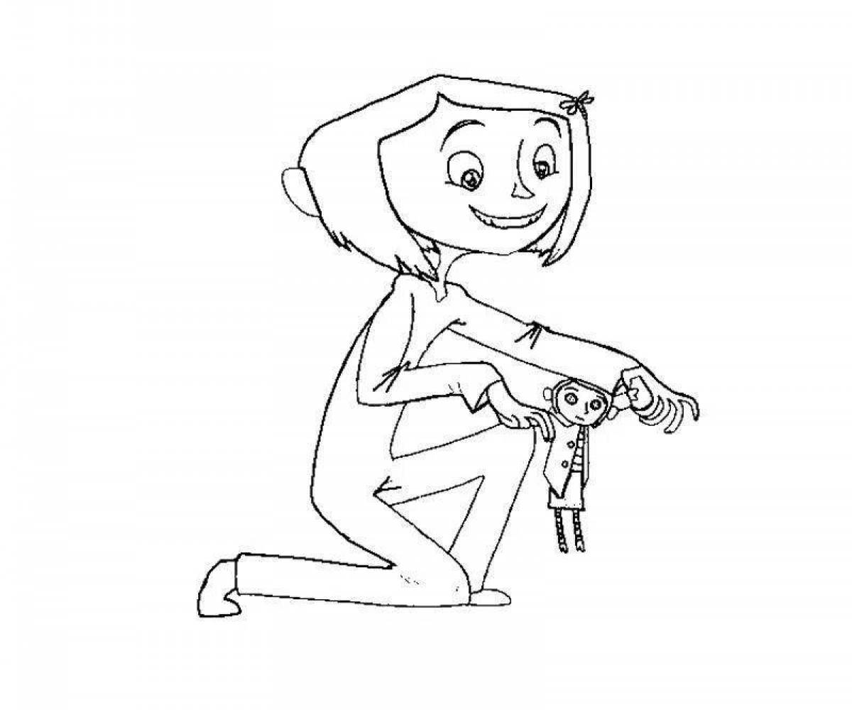 Serene Coraline Coloring Page