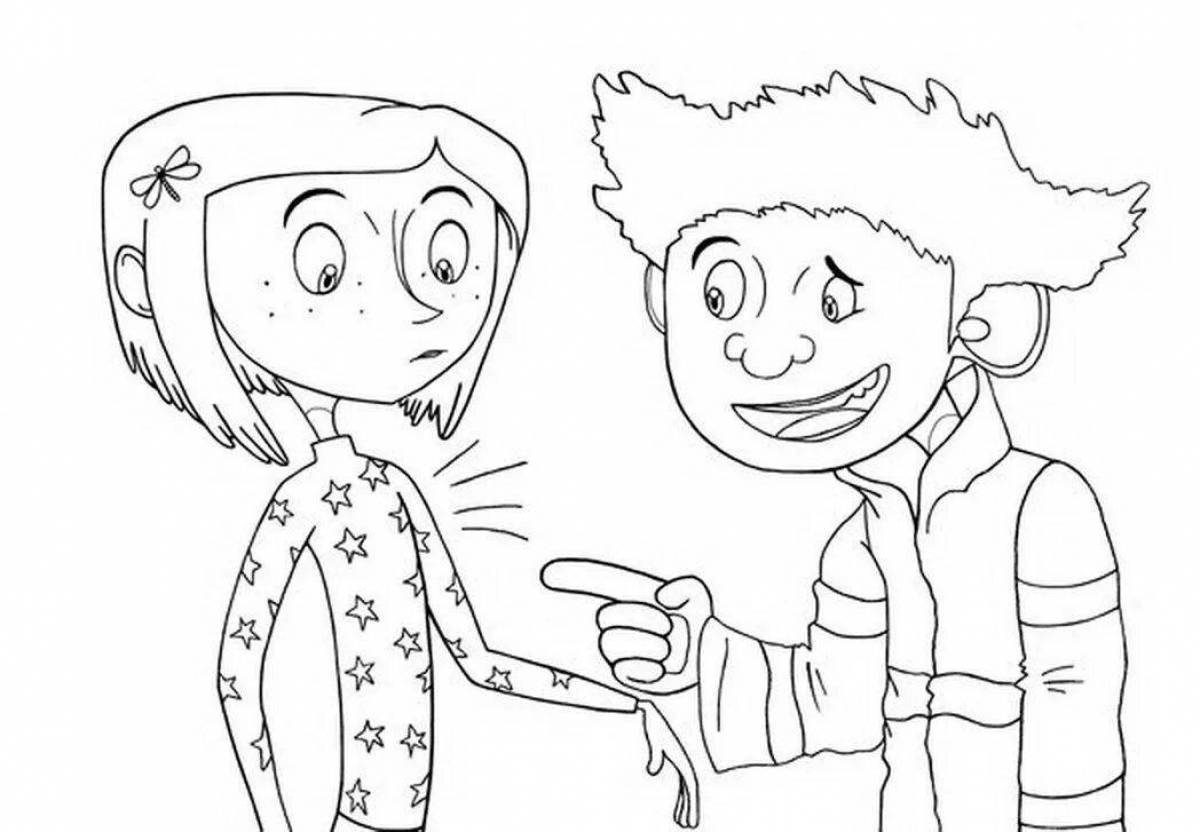 Gorgeous coraline coloring page