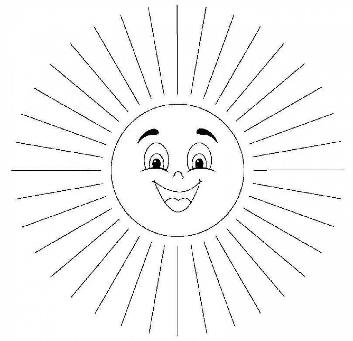Светящаяся раскраска солнышко для детей