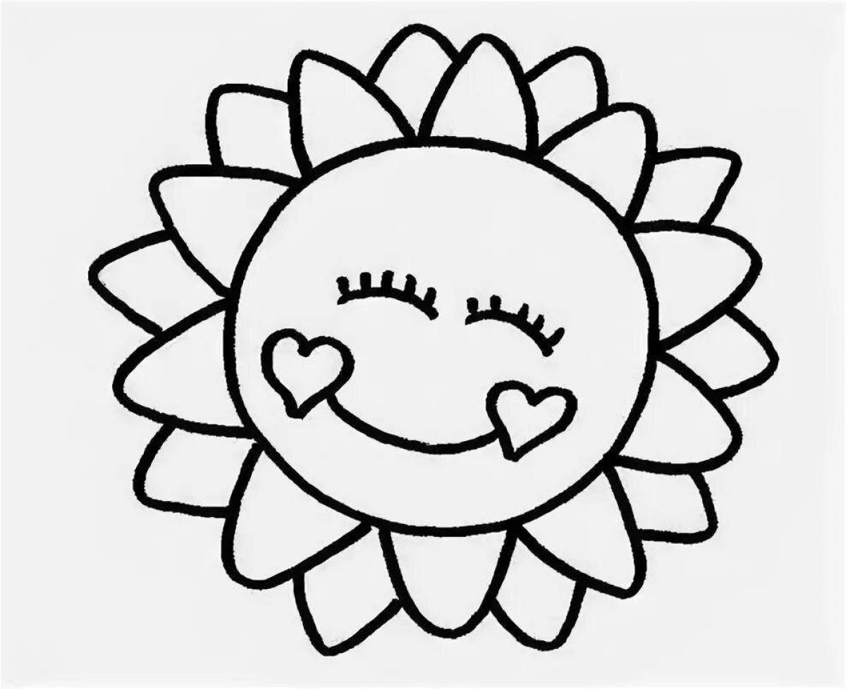 Adorable sun coloring picture for kids