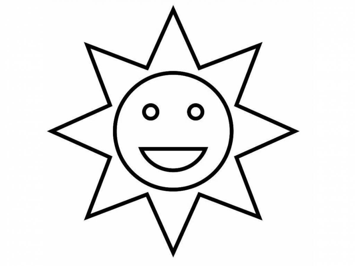 Вдохновляющая раскраска «солнце» для детей