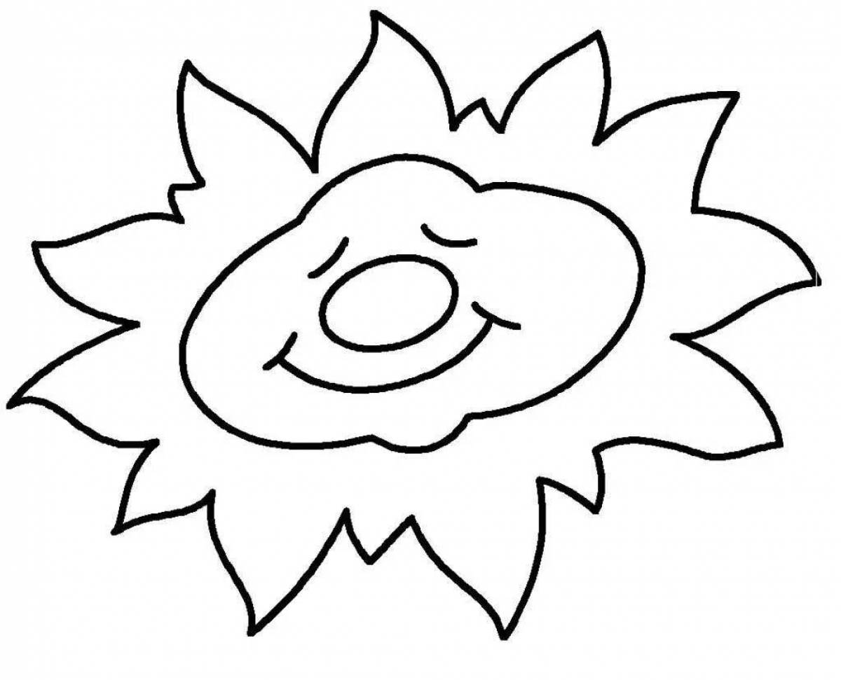 Заманчивая раскраска солнечная картинка для детей