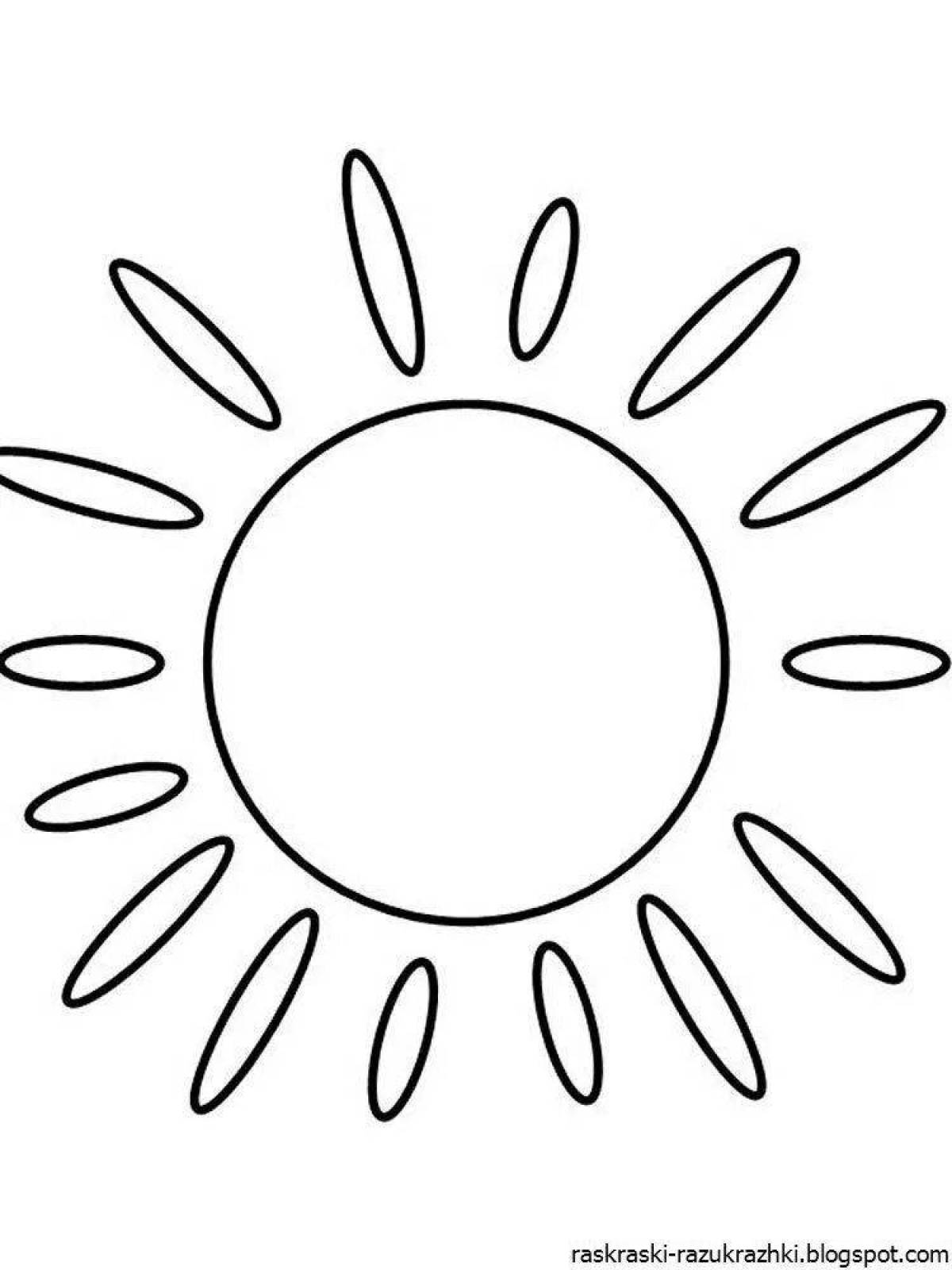 Hypnotic coloring sun picture for kids