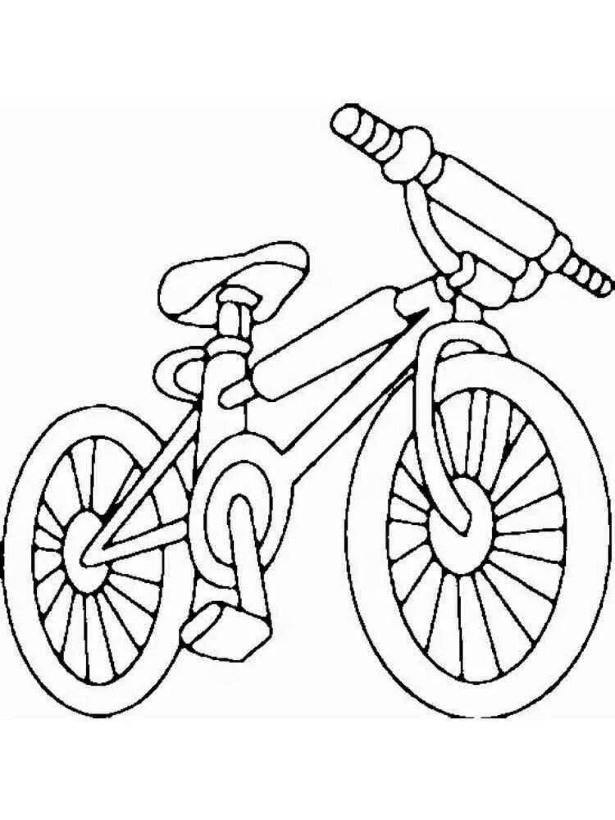 Красочная раскраска велосипед для детей