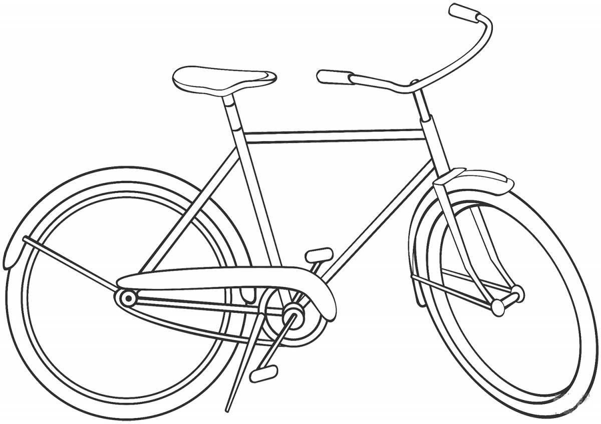 Радостная раскраска велосипеда для детей