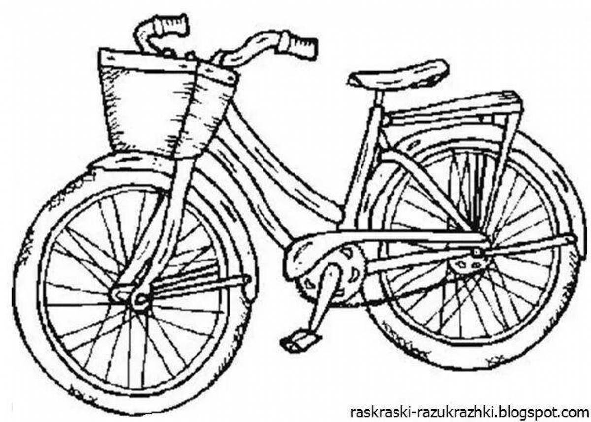 Cute bike coloring page for kids