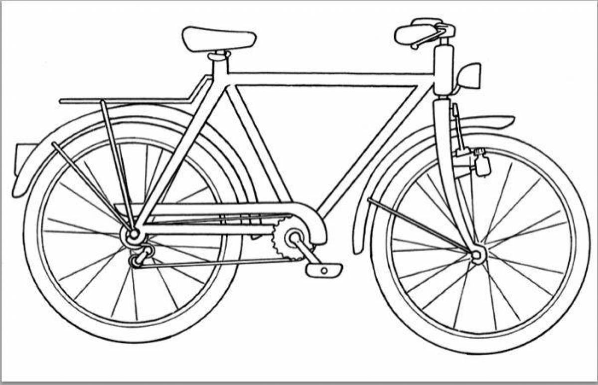 Adorable bike coloring book for kids