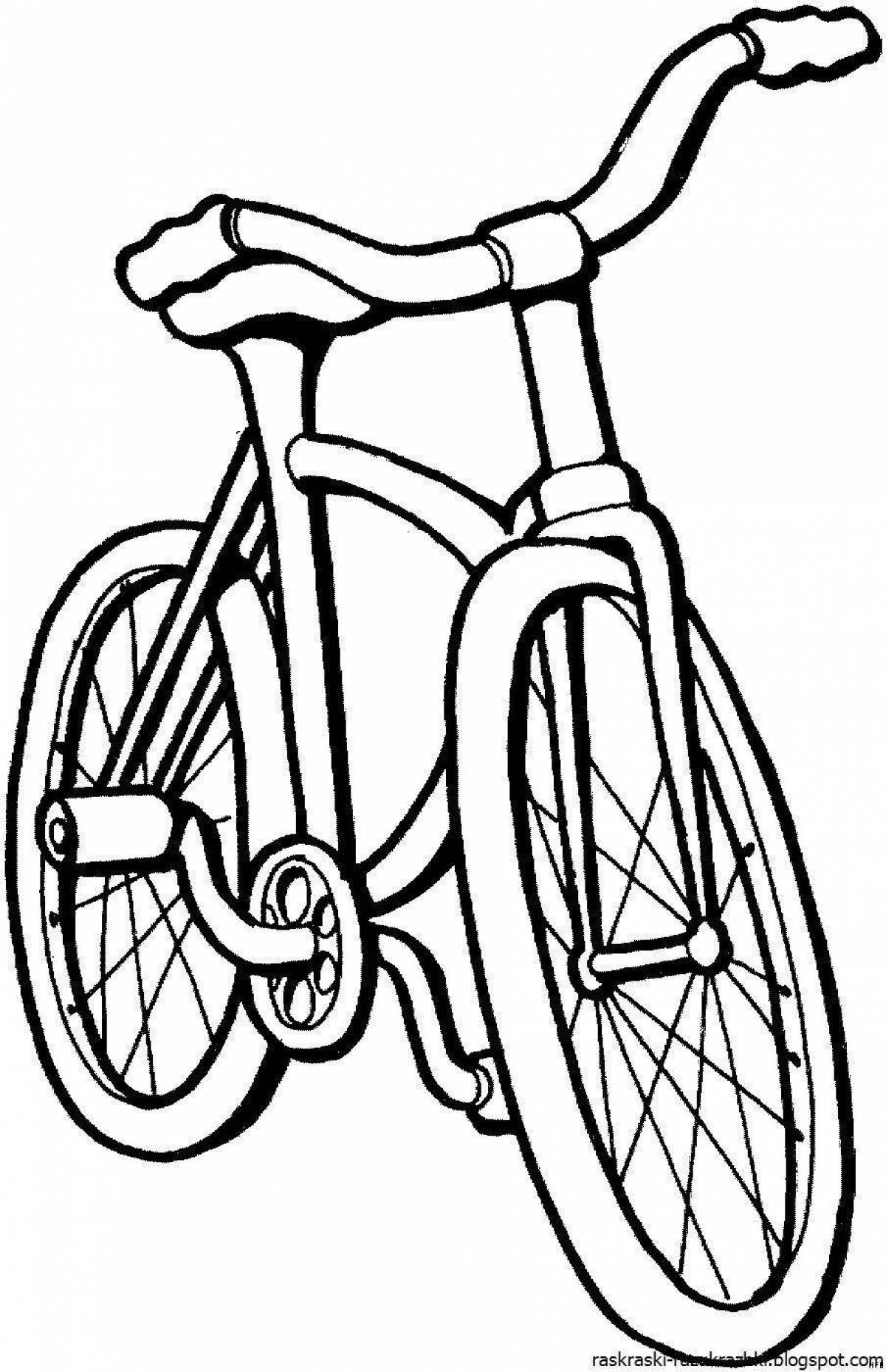 Раскраска велосипед детей. Велосипед для детей. Развивающие раскраски.