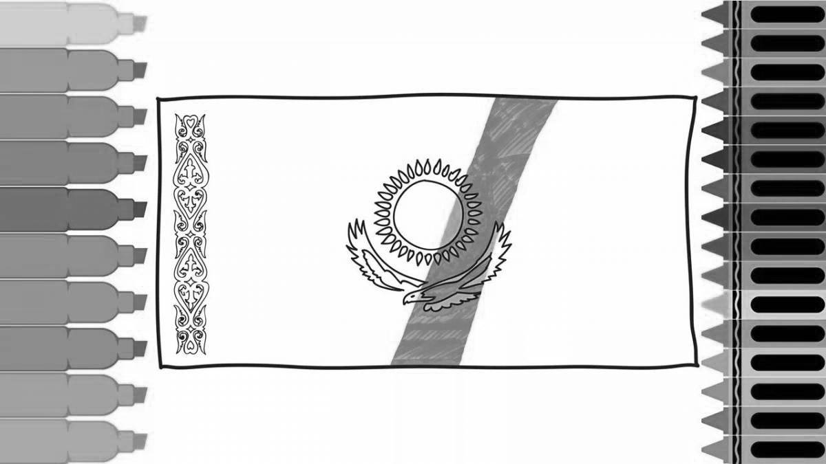 Beautiful flag of kazakhstan for preschoolers