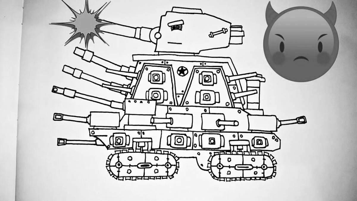 Фото Приключенческий танк-раскраска для мальчиков