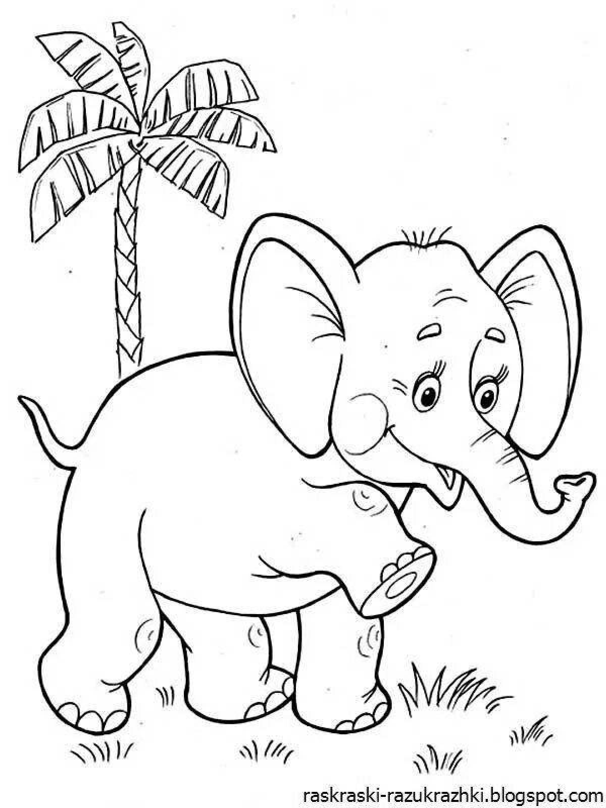 Coloring pages for children with animals from hot countries