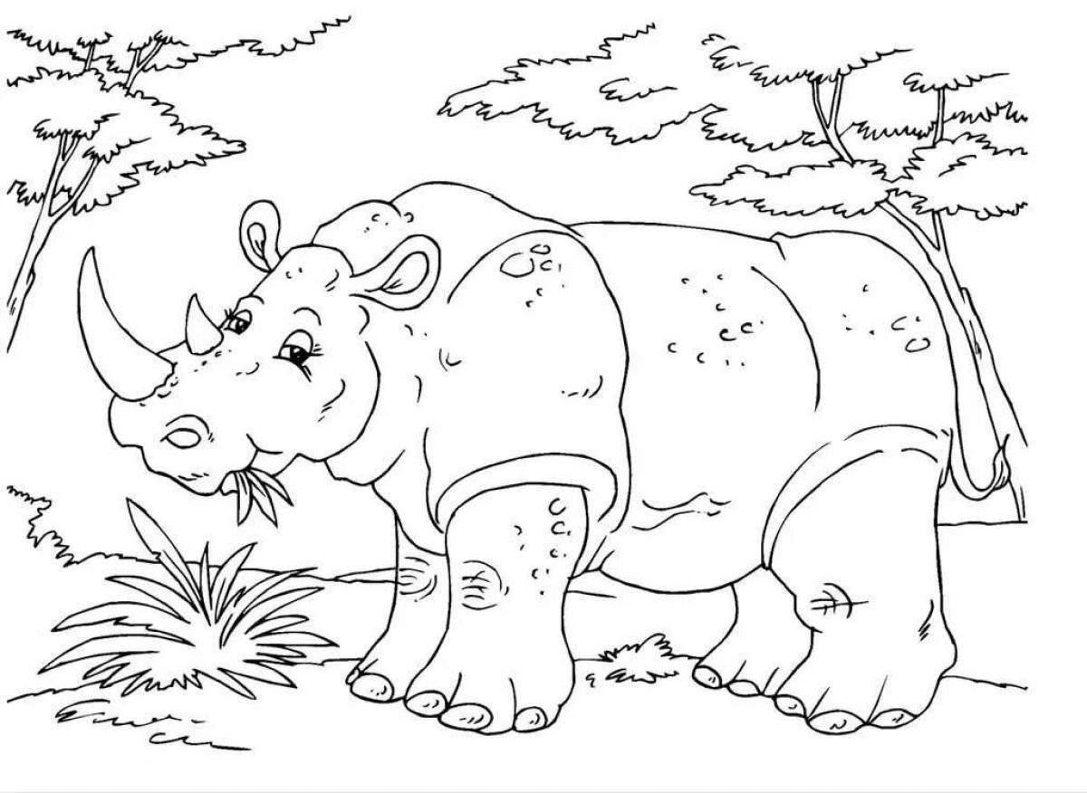 Sunny coloring for children animals of hot countries