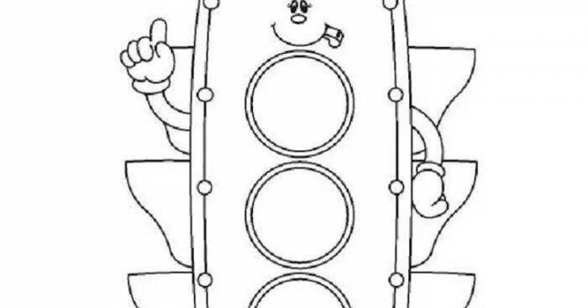 Traffic light coloring book for 2-3 year olds