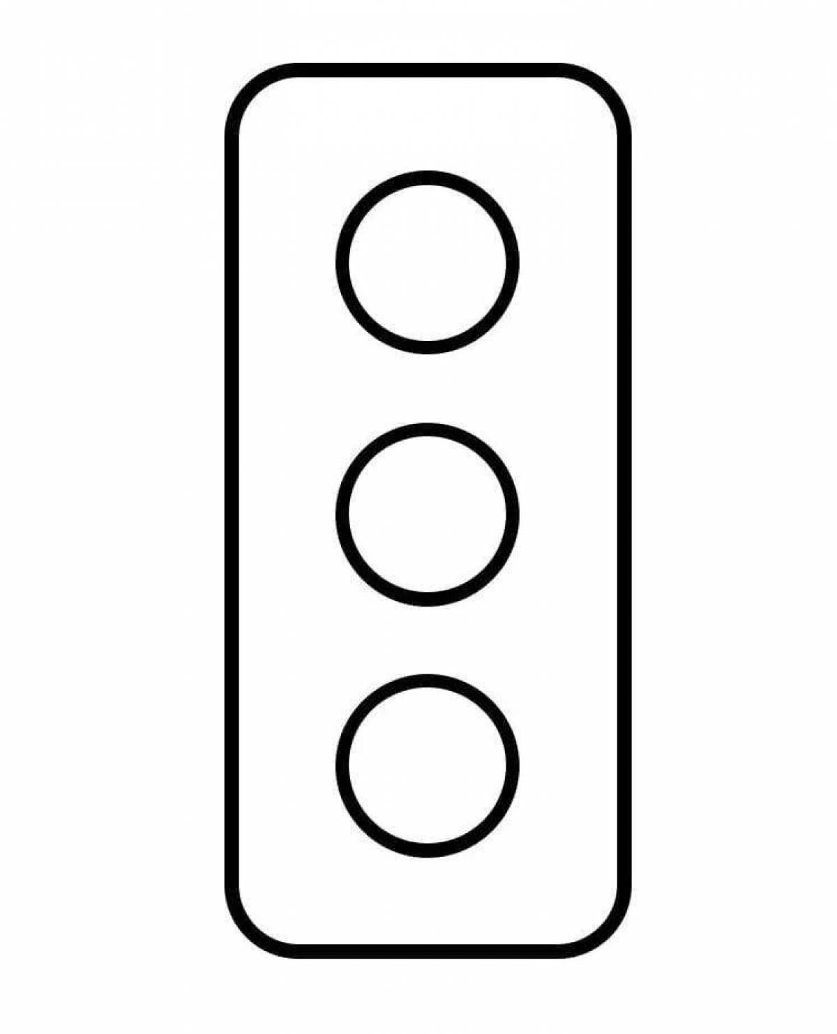 Magic traffic light coloring page for 2-3 year olds