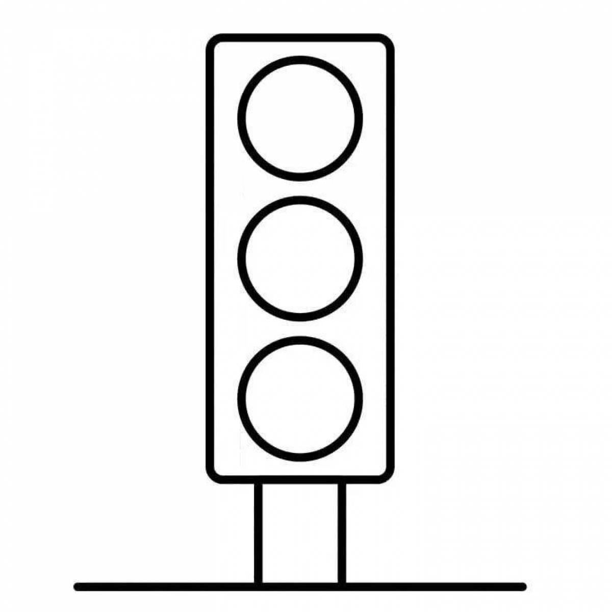 Coloring pages of traffic lights for children 2-3 years old