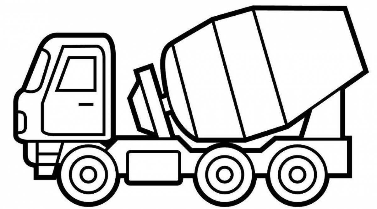 Adorable truck coloring book for 4-5 year olds