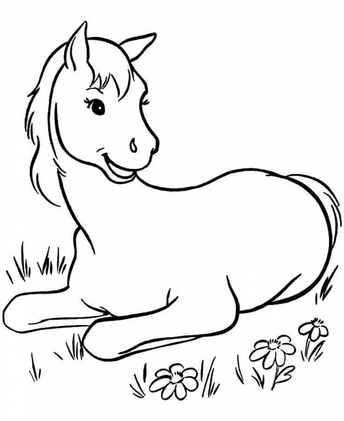 Раскрашиваем лошадку. Раскраска. Лошадка. Лошадка раскраска для детей. Раскраска конь. Рисунок лошади для раскрашивания.