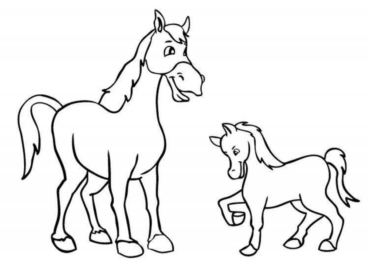 Sweet foal coloring page