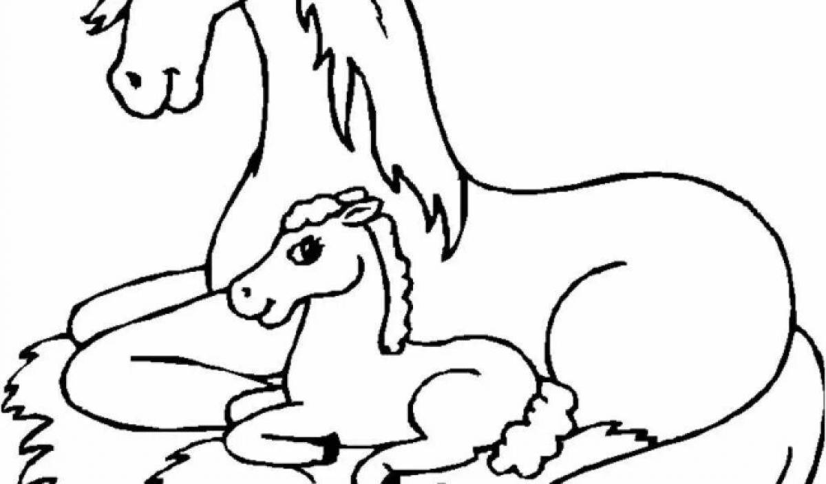 Adorable foal coloring page