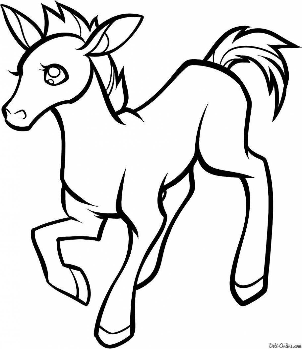 Rampant foal coloring page