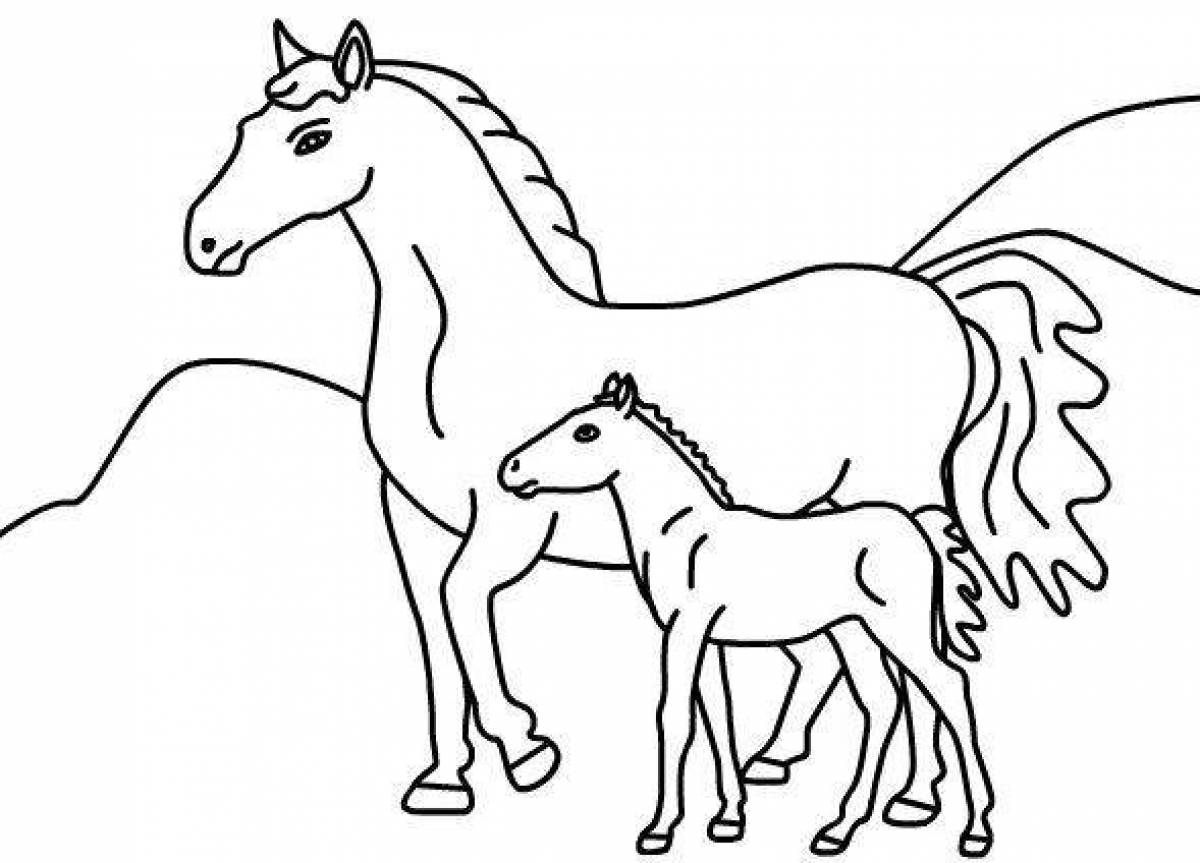 Animated foal coloring page