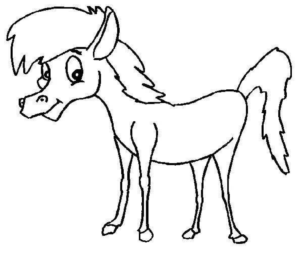 Luminous foal coloring page