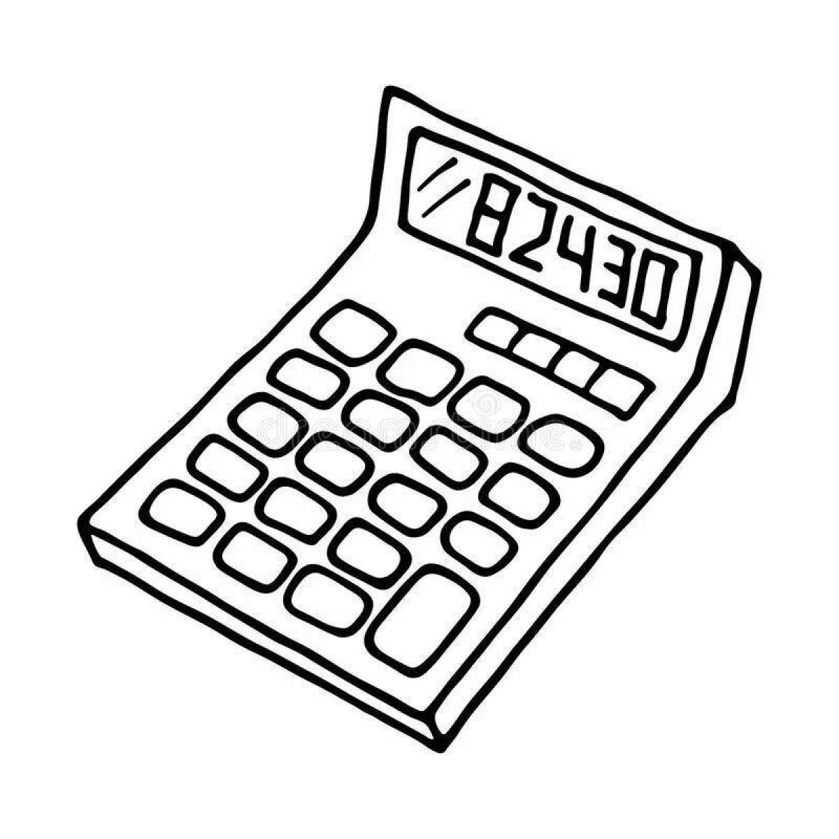 Playful calculator coloring page