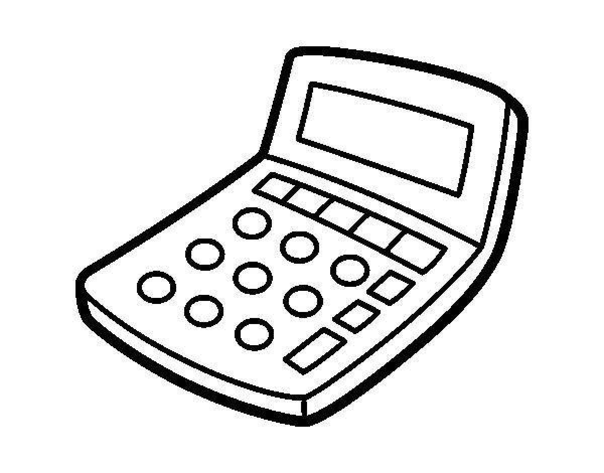 Fabulous calculator coloring page