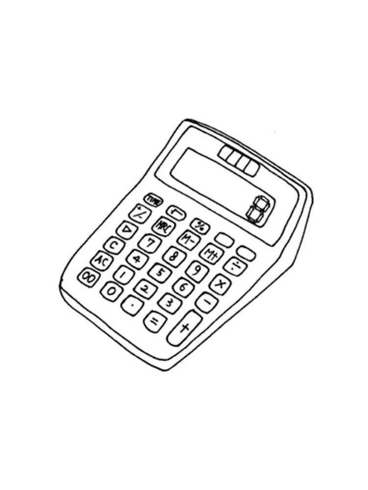 Gorgeous calculator coloring page