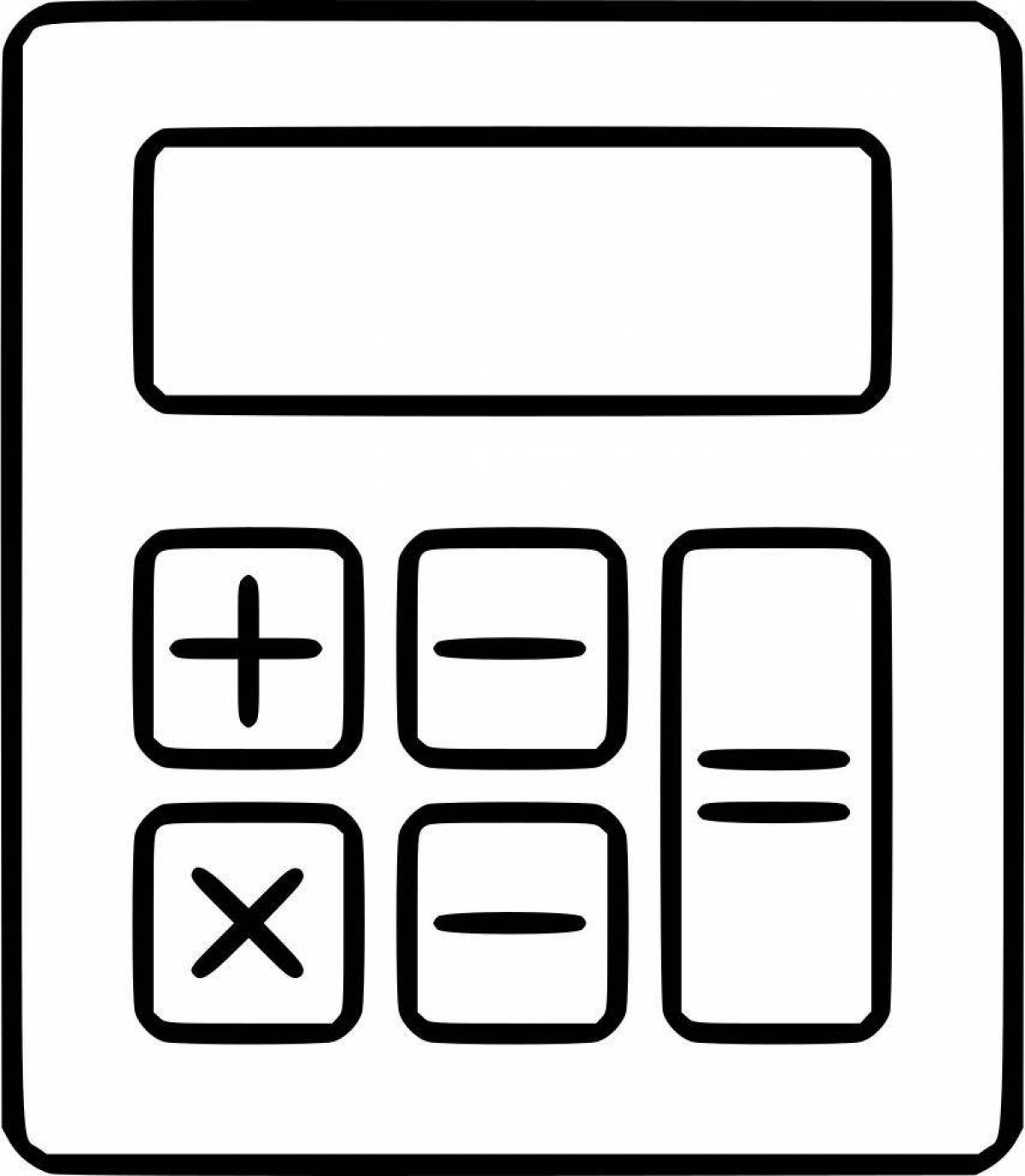 Calculator coloring page with color fill