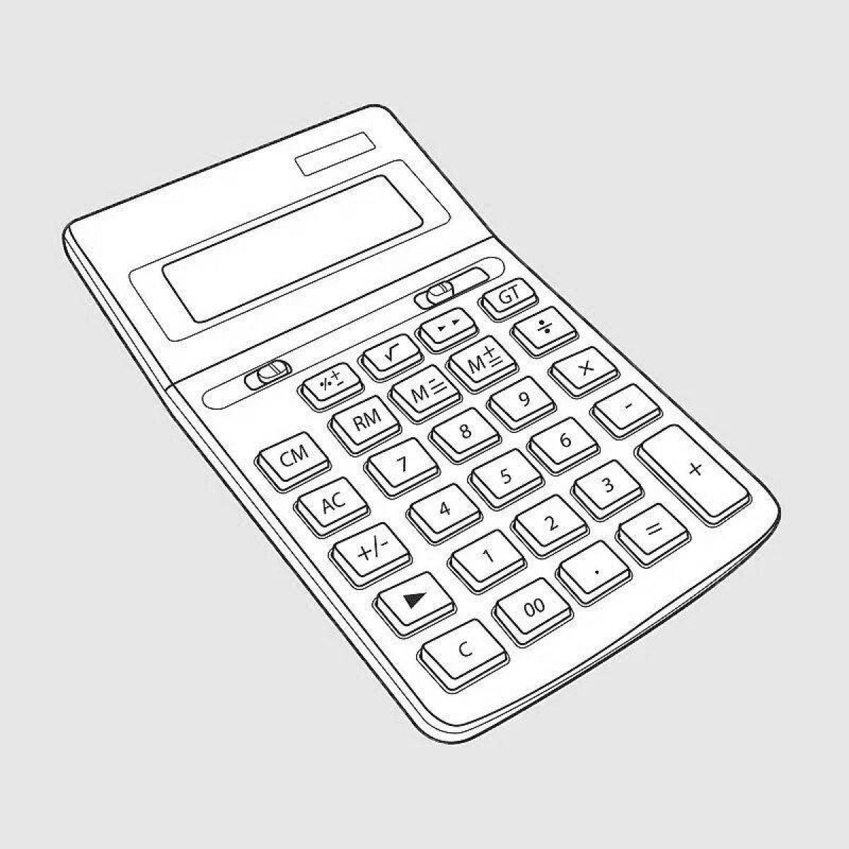 Colorful Calculator Coloring Page