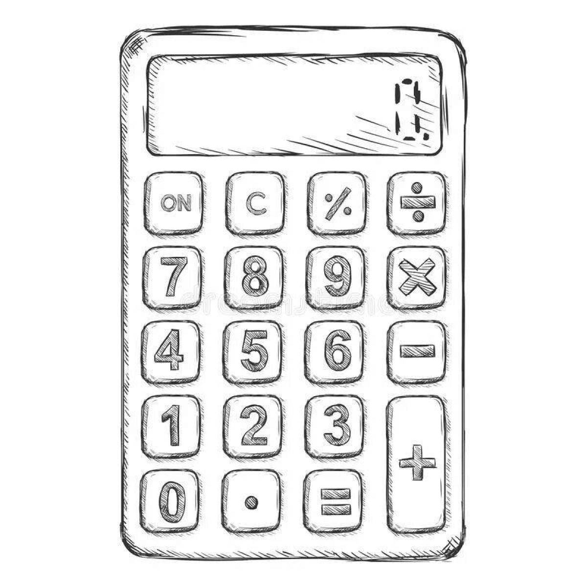 Calculator coloring with crazy color