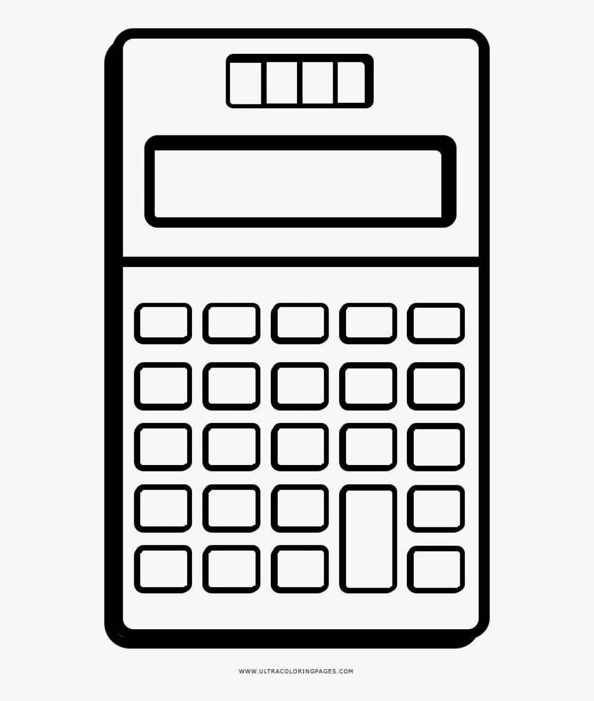 Calculator coloring page with crazy color