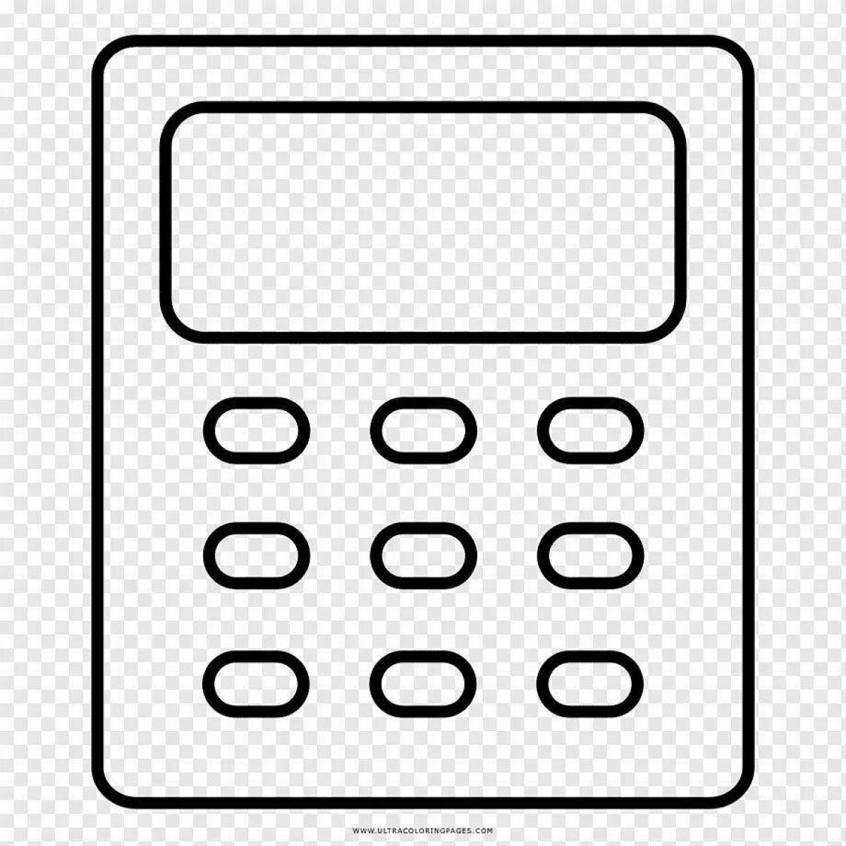 Color-lively calculator coloring page