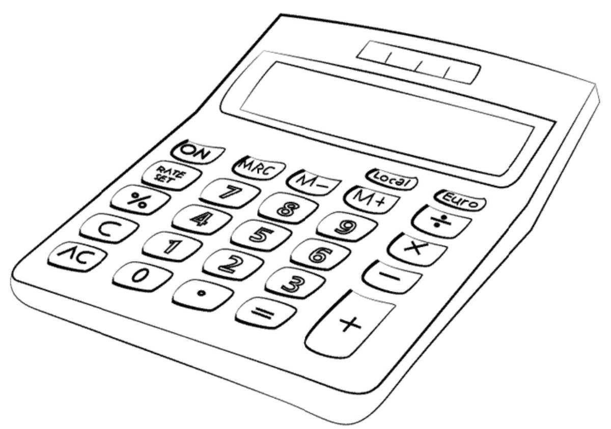 Color-luscious calculator coloring page