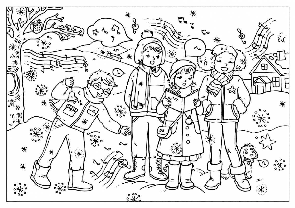 Awesome christmas coloring page