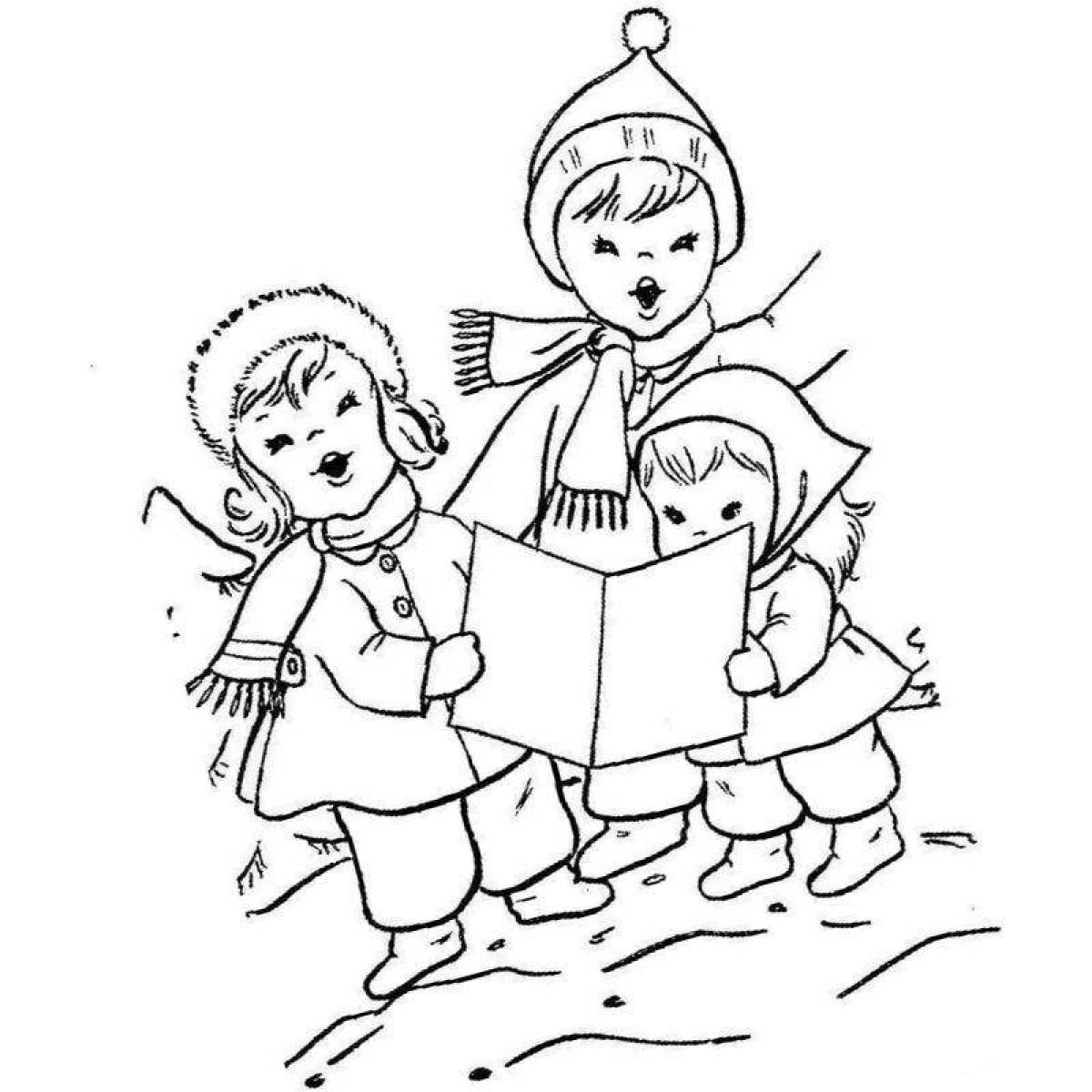 Exquisite christmas coloring page