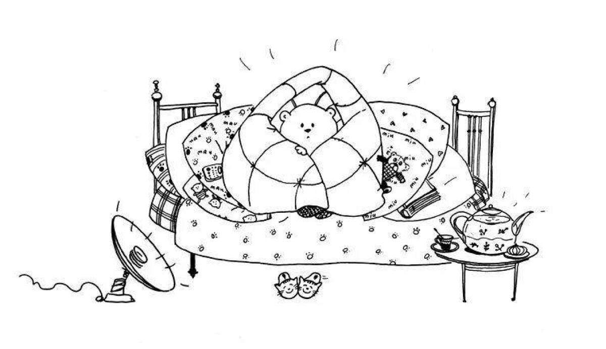 Attractive quilt coloring page