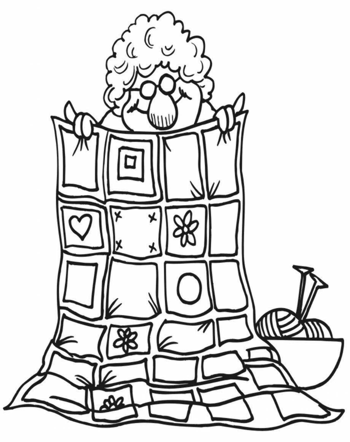 Sparkling blanket coloring page