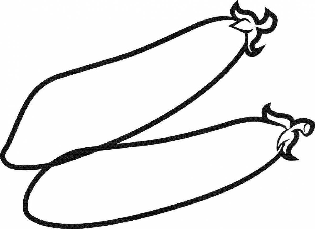 Радостная страница раскраски кабачков