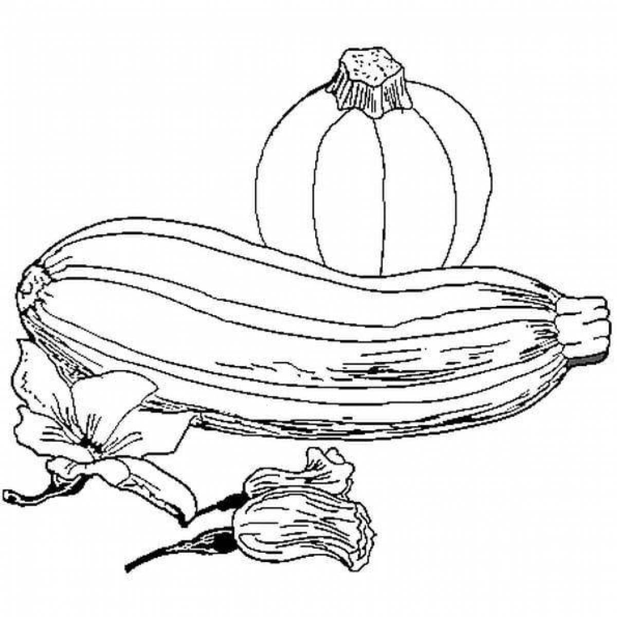 Игривая страница раскраски кабачков