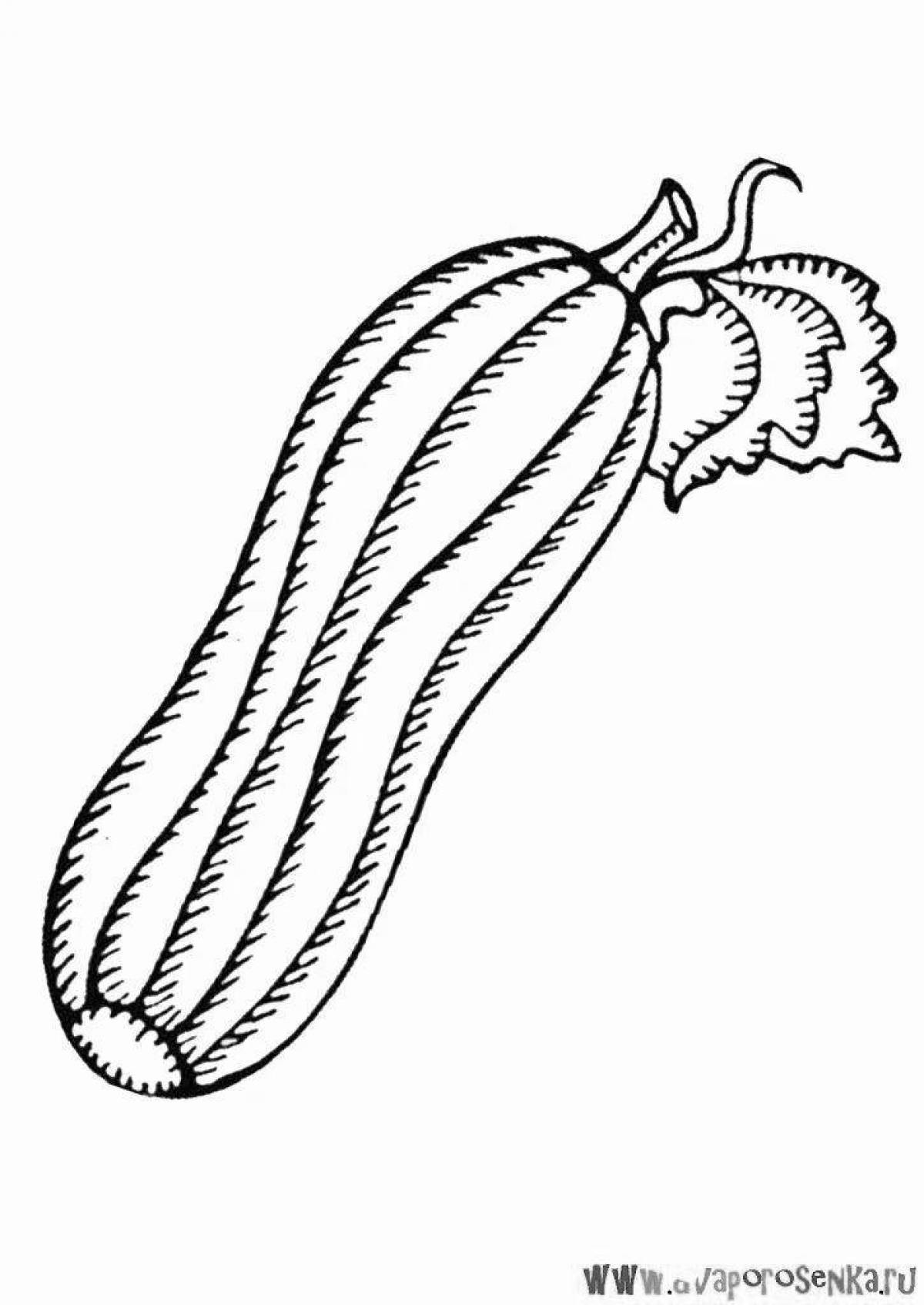 Intriguing zucchini coloring page