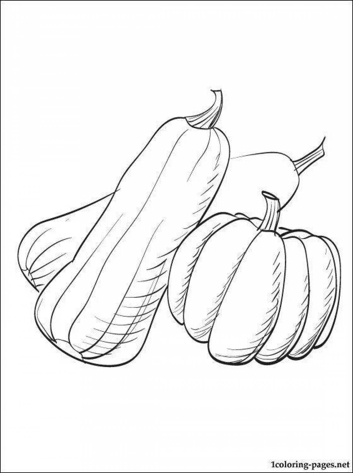 Creative zucchini coloring page