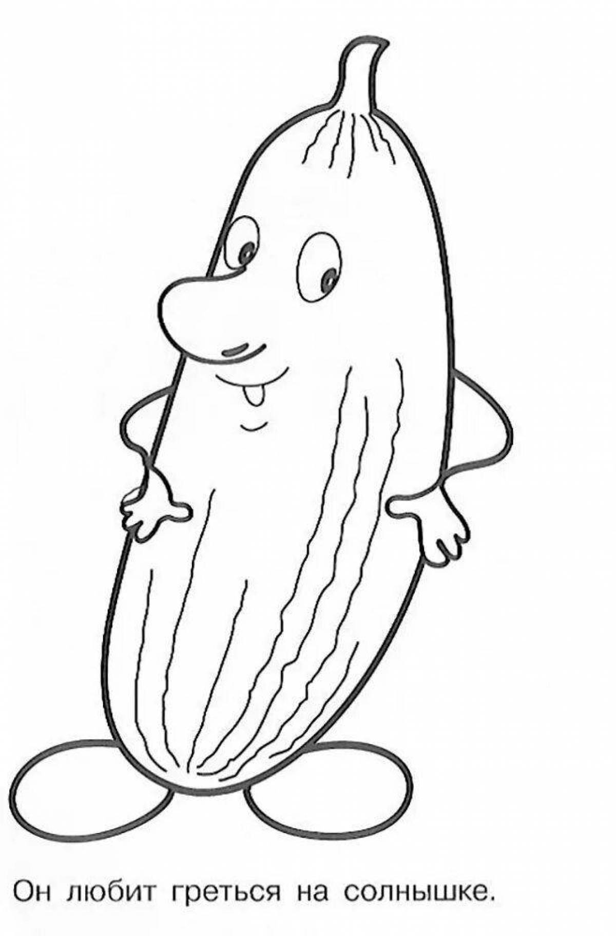 Innovative zucchini coloring page