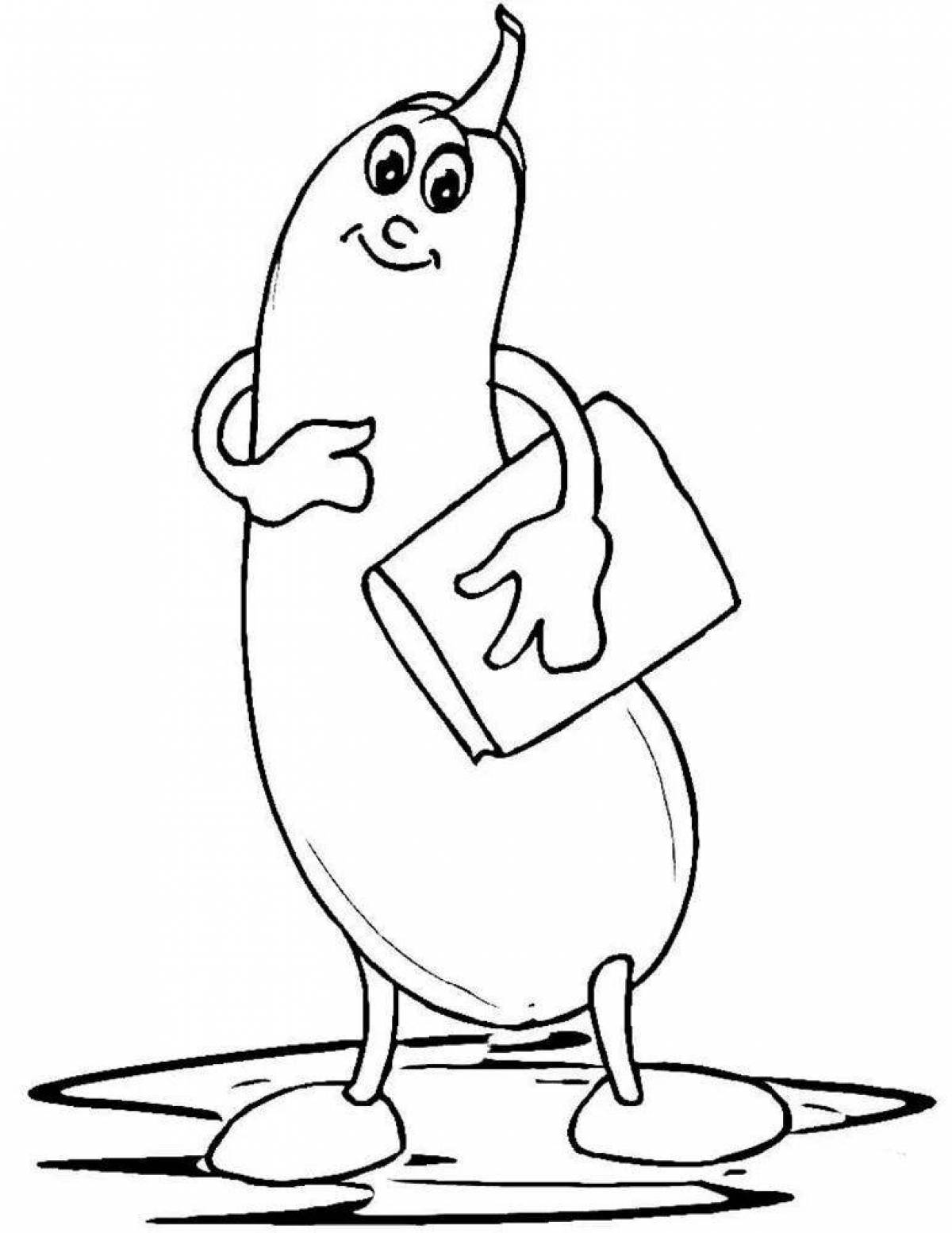 Zucchini amazement coloring page