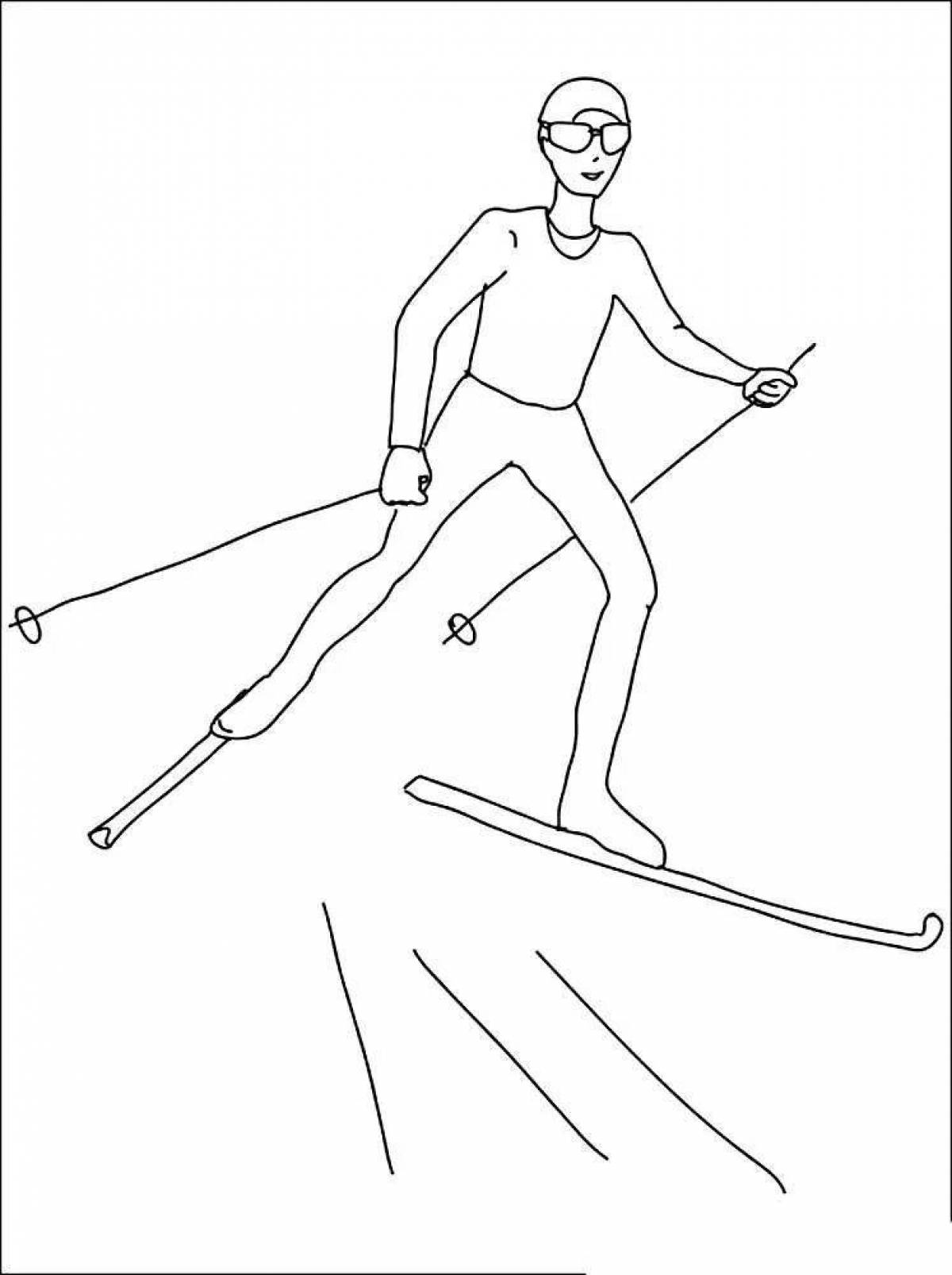 Outstanding biathlon coloring page